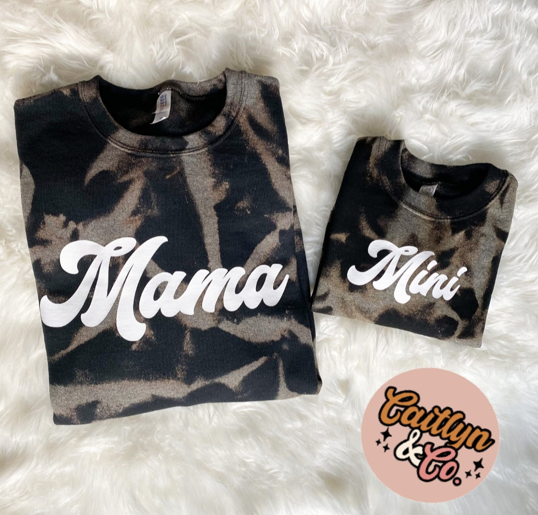 Mama & Mini Sweatshirt Puff Print Bleached