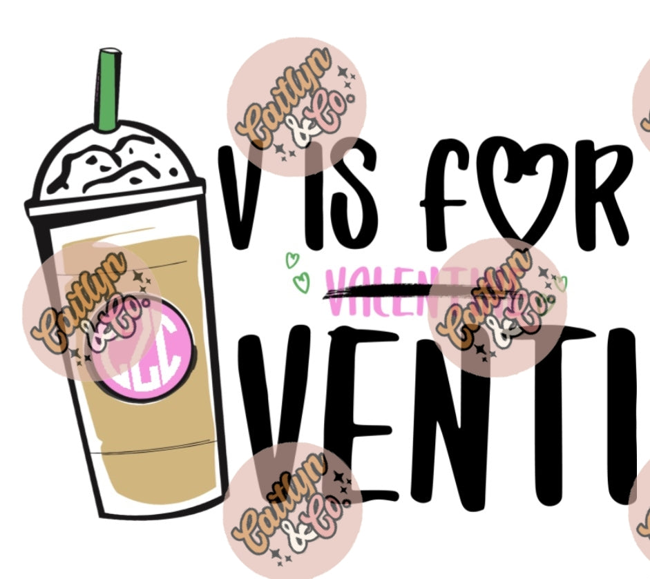 'V IS FOR VENTI' CREWNECK MONOGRAMMED SWEATSHIRT