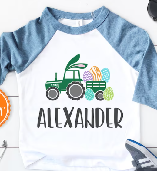 Easter Tractor Personalized